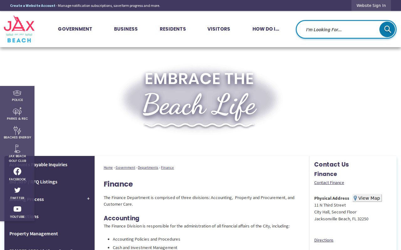 Official Jacksonville Beach Police records page and request route